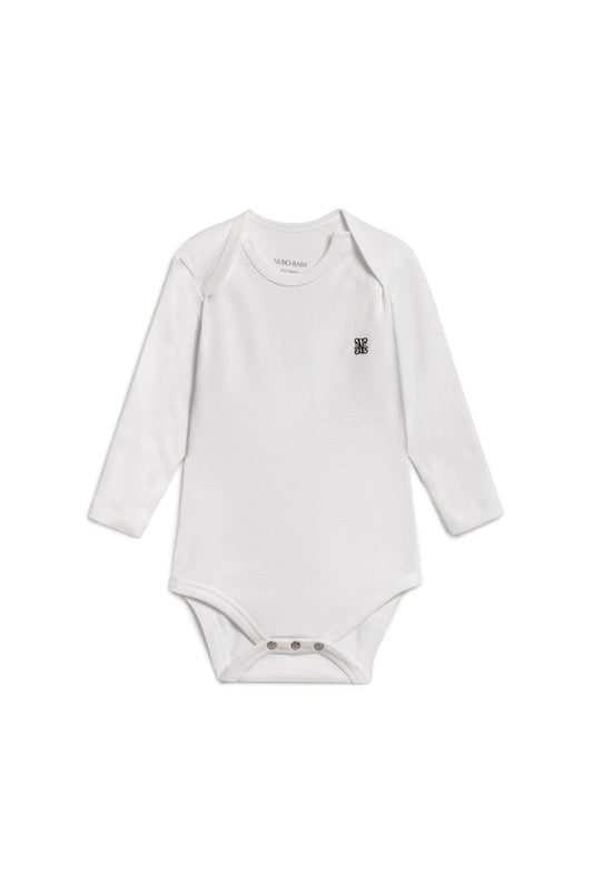 Uzun Kollu Monogram Nakışlı Body