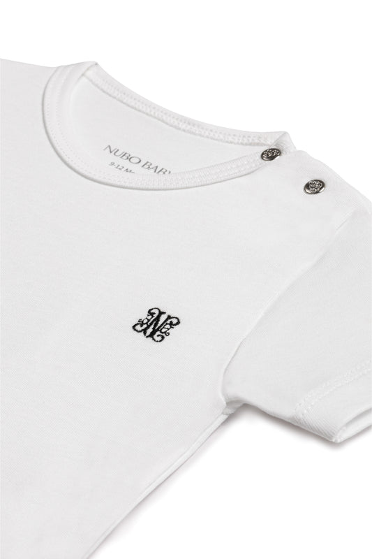  Kısa Kollu Monogram Nakışlı Body
