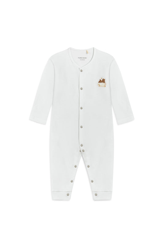 Teddy Nakışlı Pijama Tulum